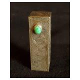 Fanastic Sterling Silver Art Deco Lipstick Case w/ Mirror  Italy