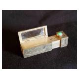 Fanastic Sterling Silver Art Deco Lipstick Case w/ Mirror  Italy