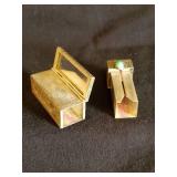 Fanastic Sterling Silver Art Deco Lipstick Case w/ Mirror  Italy