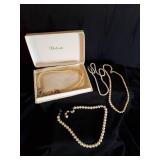4 Vintage Pearl Necklaces - Including Deltah Pearls w/ Box
