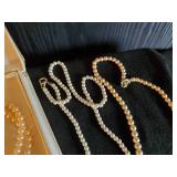 4 Vintage Pearl Necklaces - Including Deltah Pearls w/ Box