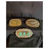 Beautiful Navajo Sterling Buffalo Nickel Belt Buckle & 2 More!!