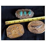 Beautiful Navajo Sterling Buffalo Nickel Belt Buckle & 2 More!!