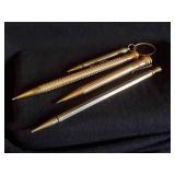 2 Antique Gold Filled Wahl Eversharp Mechanical Pencils Plus 2 Others