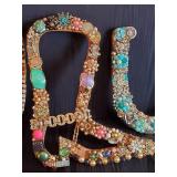 3 Gorgeous Mid Modern Tramp Art, With lots of interesting Jewels