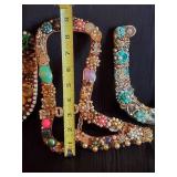 3 Gorgeous Mid Modern Tramp Art, With lots of interesting Jewels