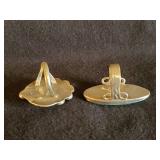 2 Fantastic Large vintage Sterling Silver Turquoise Navajo Rings Size 5 & 6