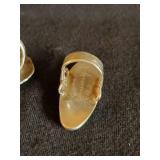 2 Fantastic Large vintage Sterling Silver Turquoise Navajo Rings Size 5 & 6