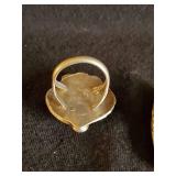 2 Fantastic Large vintage Sterling Silver Turquoise Navajo Rings Size 5 & 6