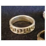 5 Antique Sterling Silver Rings Most size 6