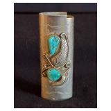 Vintage Navajo Sterling Silver/Turquoise Bic Lighter Holder