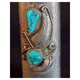 Vintage Navajo Sterling Silver/Turquoise Bic Lighter Holder
