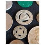 Nice Lot of Coins and Tokens including A Kennedy 64 Half Dollar, Mpls and St Paul Railroad Token and Phillipino Money