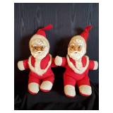 2 Highly Collectable Mid Modern Rubber Face Santa Dolls, Justia