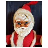2 Highly Collectable Mid Modern Rubber Face Santa Dolls, Justia