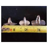 3 Sterling Silver Turqouise Navajo Rings Sizes 6 and 5