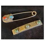 2 Sterling Silver Navajo Pieces Beautiful