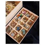 Jewelry Box filled with Beautiful Costume Jewelry and More