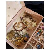 Jewelry Box filled with Beautiful Costume Jewelry and More