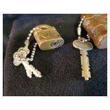 Pair of Early 20th Century Brass Yale Paddle Locks with Keys Working Fantastic