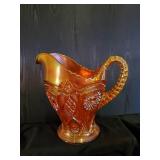2 Beautiful Pieces of Early 20th Century Amber Carnival Glass