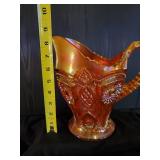 2 Beautiful Pieces of Early 20th Century Amber Carnival Glass