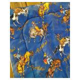 Vitage Twin Bed Cowboy Rodeo Blanket