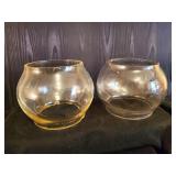 2 Fantastic Condition Short Railroad Lantern Globes Glasbake, and CNX