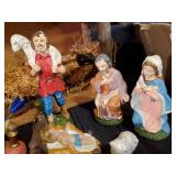 Mid Modern Hand Painted Nativity Set
