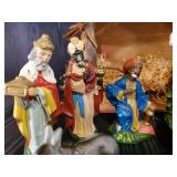 Mid Modern Hand Painted Nativity Set