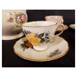 Lot of Mid Century Modern Tea Cups and Tea Pot