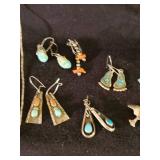Turquiose Sterling Silver Necklaces and Earrings