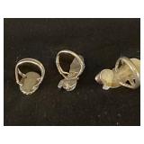 3 Gorgeous Sterling Silver Turqouise rings Size 6, 5, 4