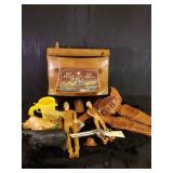 Nice lot of Vintage Toys Bonanza Holster, Johnny West Dolls, Roy Rogers Case repaired and More