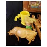 Nice lot of Vintage Toys Bonanza Holster, Johnny West Dolls, Roy Rogers Case repaired and More