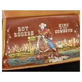 Nice lot of Vintage Toys Bonanza Holster, Johnny West Dolls, Roy Rogers Case repaired and More