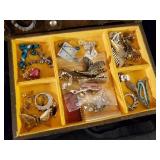 Vintage Jewerly Box With Costume Jewelry