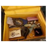 Vintage Jewerly Box With Costume Jewelry