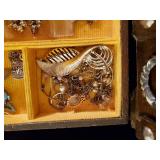 Vintage Jewerly Box With Costume Jewelry