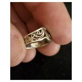 Cool Lot of 5 Sterling Silver Rings, Small Metal Box, and Porcelan Jewelry