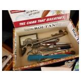 Huge Lot of Misc Vintage Items Hankercheifs, Jewelry Boxes, Polished Rocks, Eye Glasses, Straight Razor, and Much More