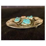 Sterling Silver Turqouise Navajo Belt Buckle  Heavy Duty