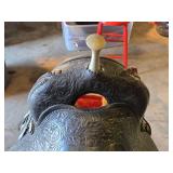 Beautiful N Porter Champion Rider Arizona Tooled Leather Saddle with Saddle Stand and Blanket from Approx. 1920-1930