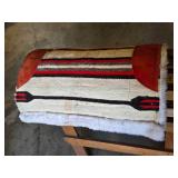 Beautiful N Porter Champion Rider Arizona Tooled Leather Saddle with Saddle Stand and Blanket from Approx. 1920-1930