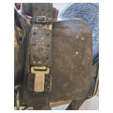 Beautiful N Porter Champion Rider Arizona Tooled Leather Saddle with Saddle Stand and Blanket from Approx. 1920-1930