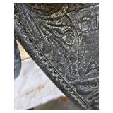 Beautiful N Porter Champion Rider Arizona Tooled Leather Saddle with Saddle Stand and Blanket from Approx. 1920-1930