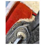 Beautiful N Porter Champion Rider Arizona Tooled Leather Saddle with Saddle Stand and Blanket from Approx. 1920-1930