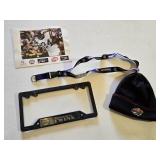 Minnesota Twins License Plate Frame, Minnesota Vikings Lanyard, Autographed Minnesota Vikings Photo, and Minnesota Wild Knit Hat