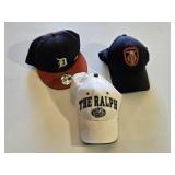 Caps including Detroit Tigers New Era, The Ralph, and Brooklyn Fire Hat