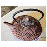 3 Vintage Teapots Including Cast Iron and Floral Design Teapots